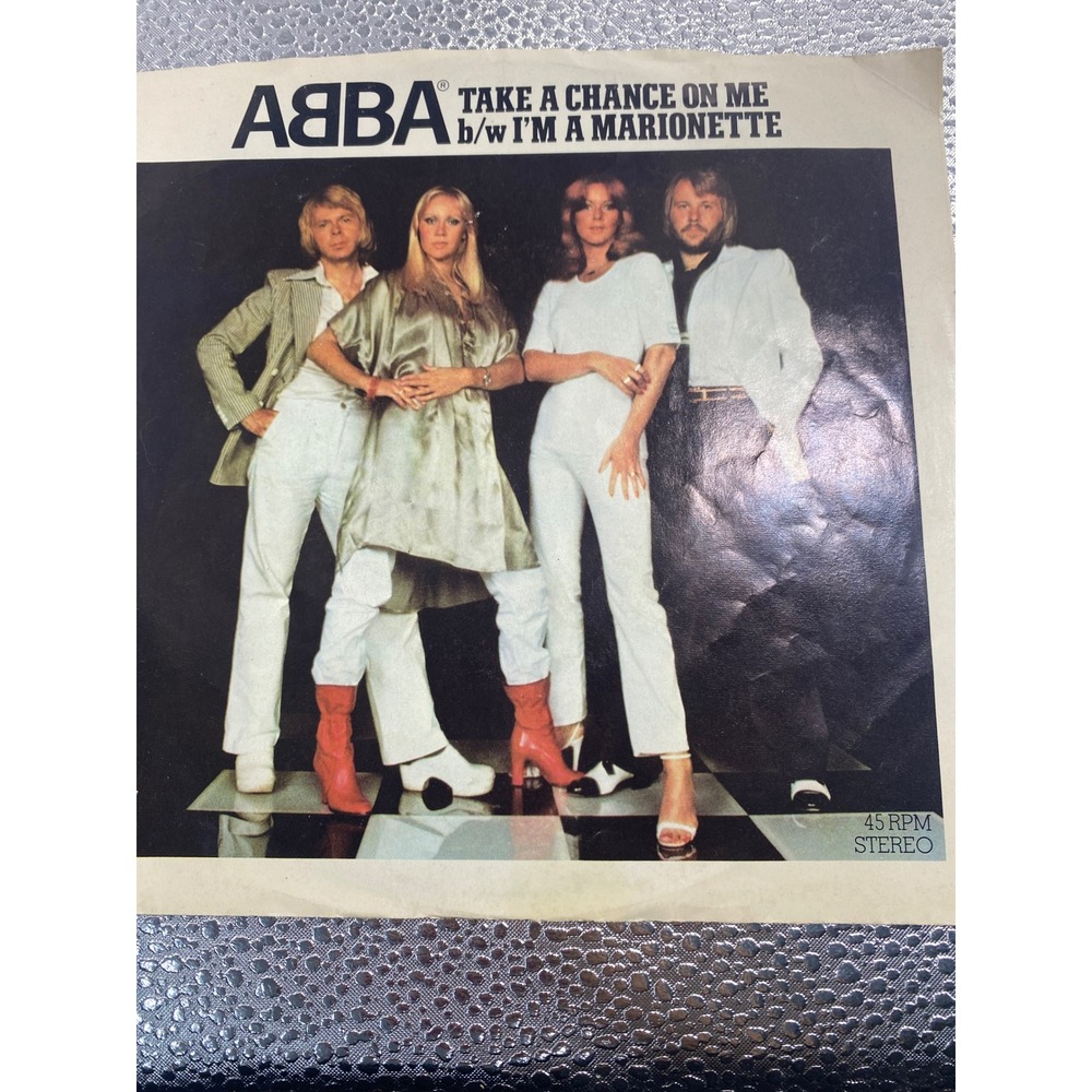 ABBA Take A Chance On Me Im A Marionette 7" Vinyl 45 RPM Picture Sleeve 1977 Pop